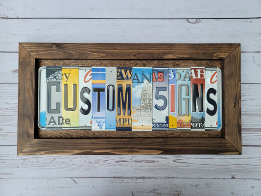 Single Color - License Plate Letter Signs (For those who's letters I have)