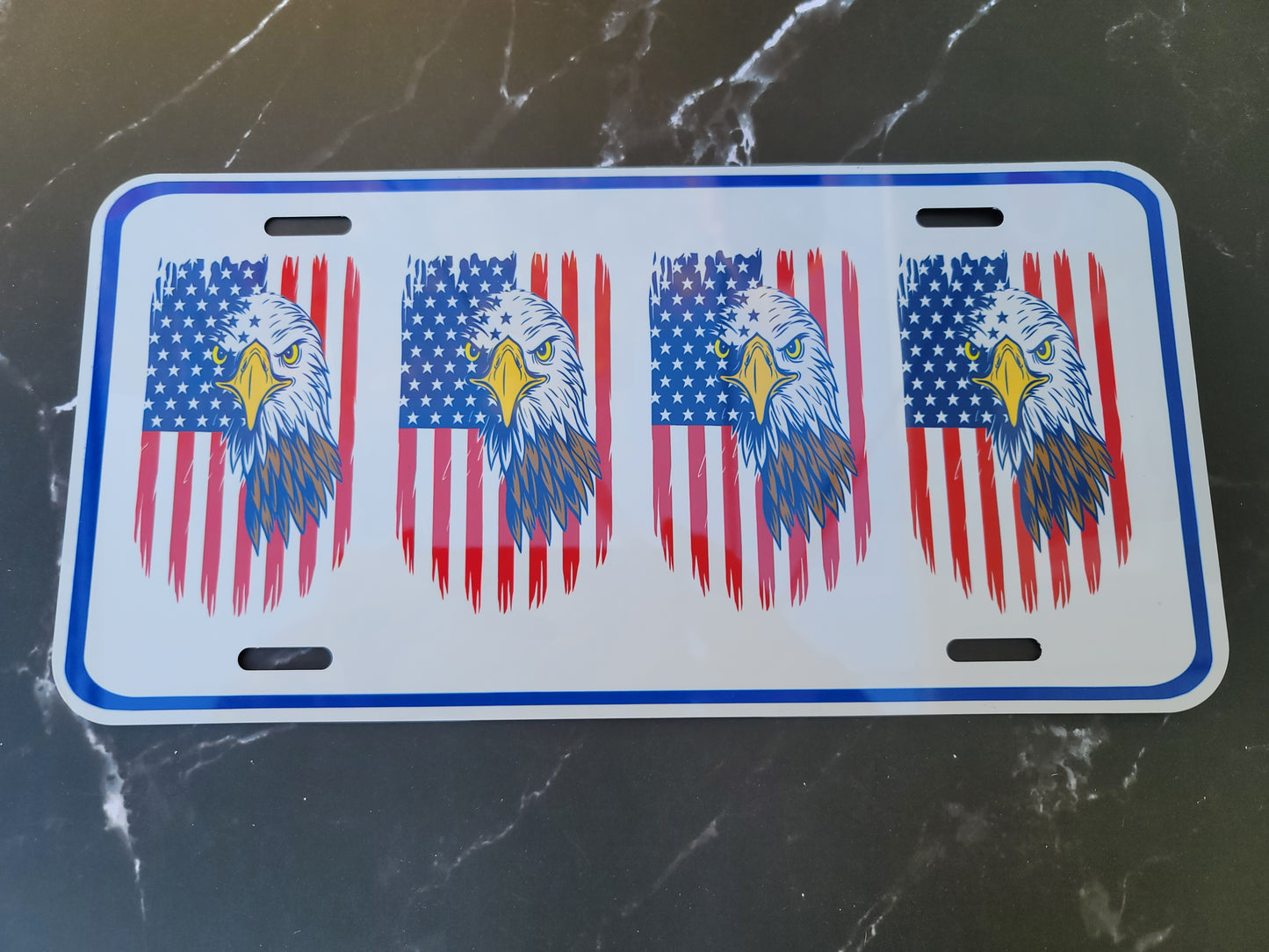 Distressed US Flag w/ Eagle License Plate Filler